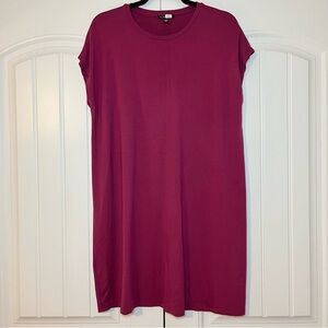 Eileen Fisher Viscose Dress Cap Sleeve Size Medium Berry Purple